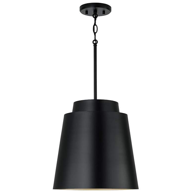 Image 3 Austin Allen & Co Pratt 1 Light Pendant 13" Matte Black more views