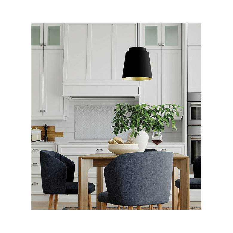 Image 4 Austin Allen & Co Pratt 1 Light Pendant 13" Matte Black more views