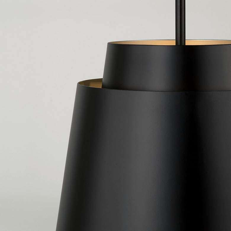 Image 5 Austin Allen & Co Pratt 1 Light Pendant 13" Matte Black more views