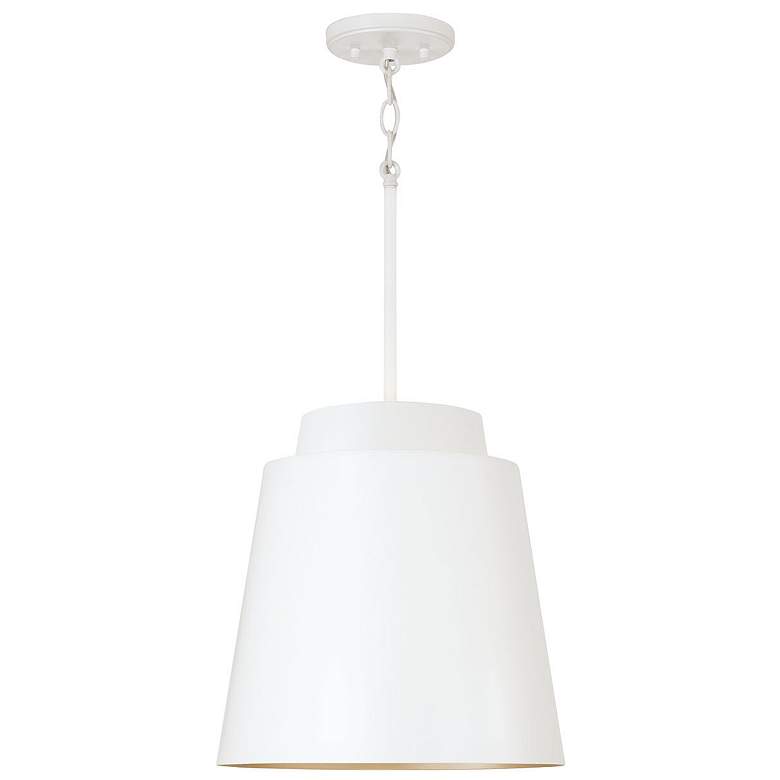 Image 2 Austin Allen & Co Pratt 1 Light Pendant 13" Matte White
