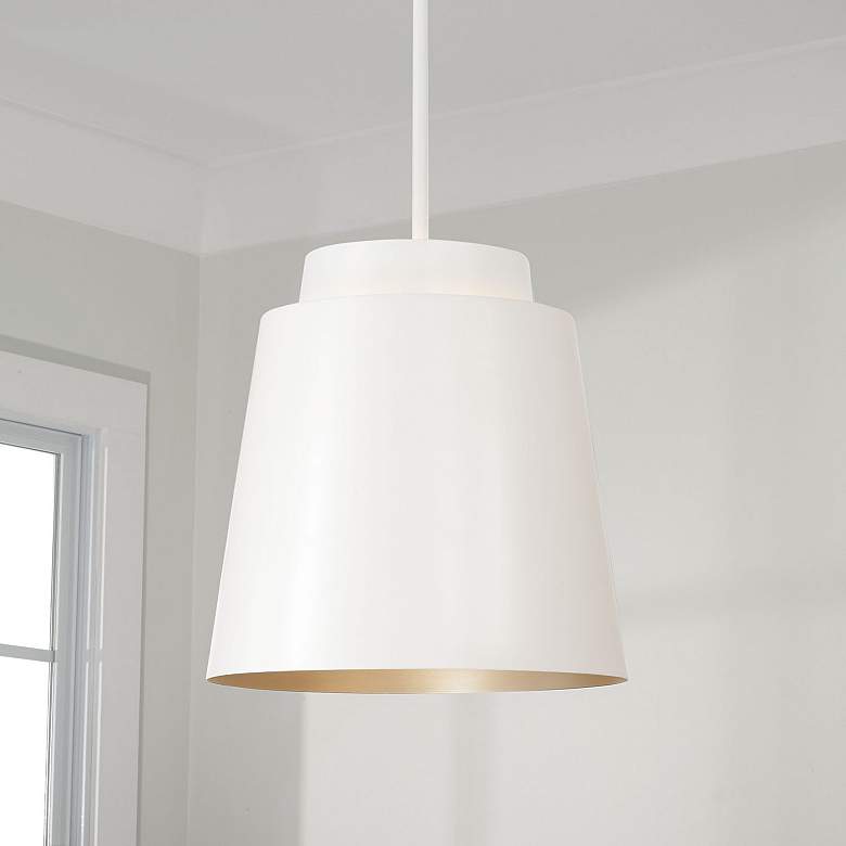Image 1 Austin Allen & Co Pratt 1 Light Pendant 13" Matte White