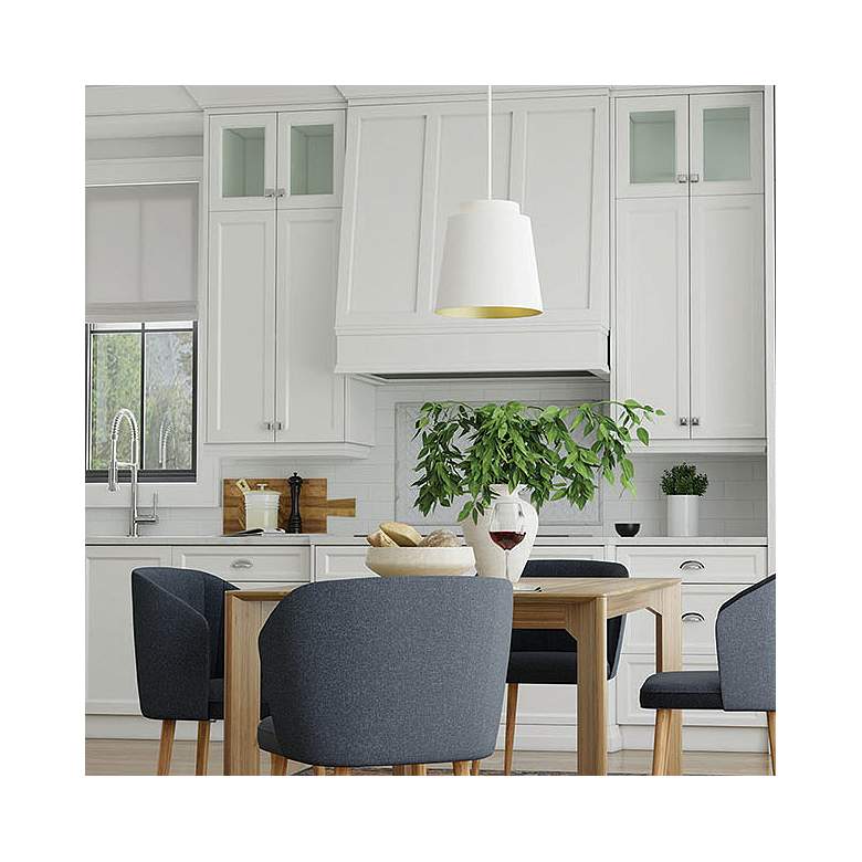 Image 4 Austin Allen & Co Pratt 1 Light Pendant 13" Matte White more views