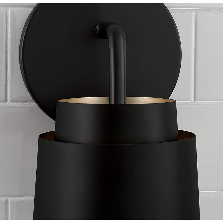 Image 4 Austin Allen & Co Pratt 1 Light Sconce 5" Matte Black more views