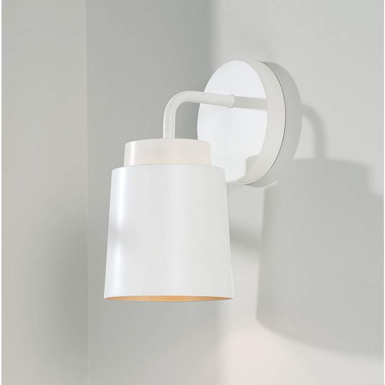 Image 1 Austin Allen & Co Pratt 1 Light Sconce 5" Matte White