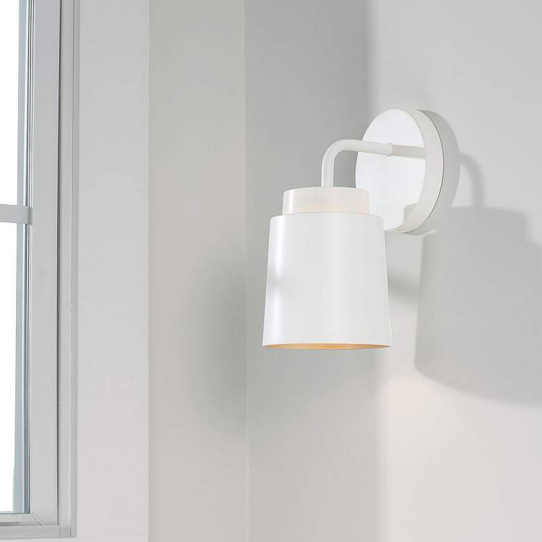 Image 3 Austin Allen & Co Pratt 1 Light Sconce 5" Matte White more views