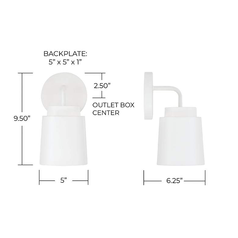 Image 7 Austin Allen & Co Pratt 1 Light Sconce 5" Matte White more views