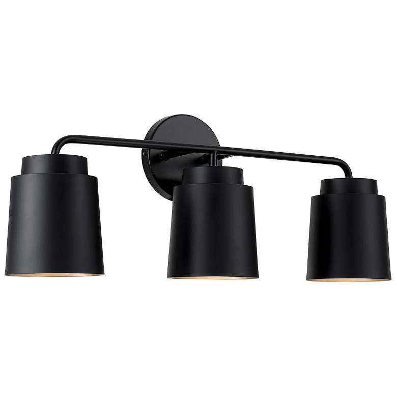 Image 2 Austin Allen & Co Pratt 3 Light Vanity 24.5" Matte Black