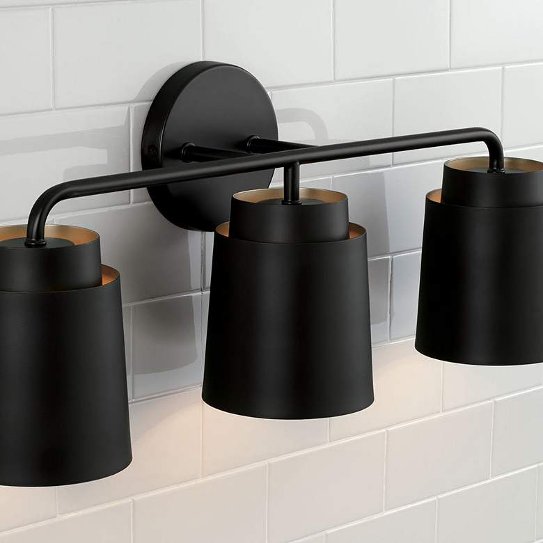 Image 4 Austin Allen & Co Pratt 3 Light Vanity 24.5" Matte Black more views