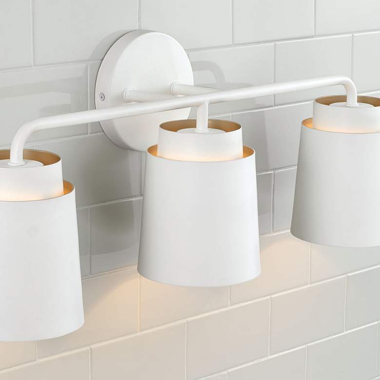 Image 4 Austin Allen & Co Pratt 3 Light Vanity 24.5" Matte White more views