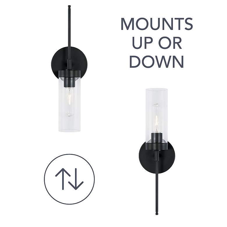 Image 7 Austin Allen & Co Riley 1 Light Sconce 5" Matte Black more views