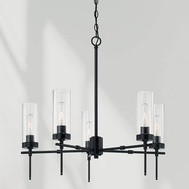 Image 1 Austin Allen & Co Riley 5 Light Chandelier 27.5" Matte Black