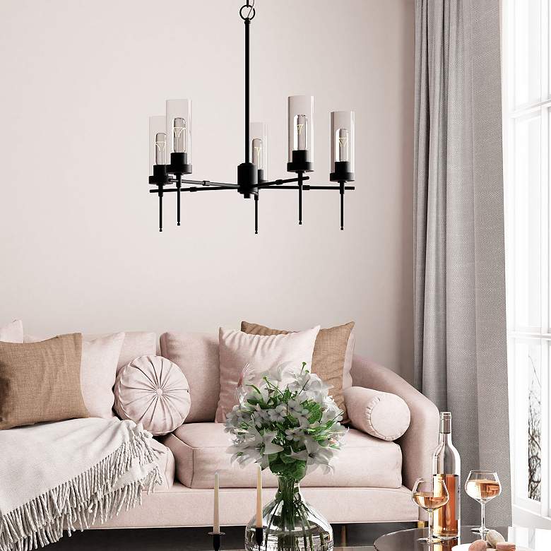 Image 4 Austin Allen & Co Riley 5 Light Chandelier 27.5" Matte Black more views