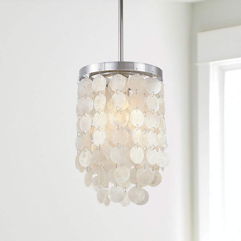Image 1 Austin Allen & Co Shelby 1 Light Pendant 8.25" Polished Nickel