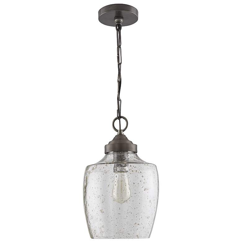 Image 1 Austin Allen & Co Stoney 1 Light Pendant 8.75" Dark Pewter