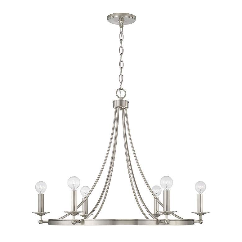 Image 3 Austin Allen & Co Tempe 6 Light Chandelier 30" Brushed Nickel more views
