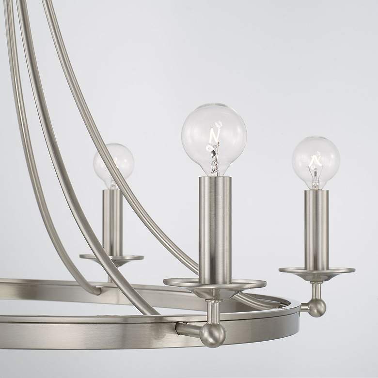 Image 5 Austin Allen & Co Tempe 6 Light Chandelier 30" Brushed Nickel more views