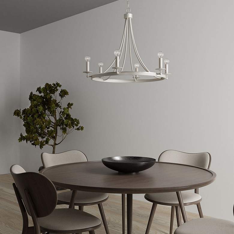 Image 7 Austin Allen & Co Tempe 6 Light Chandelier 30" Brushed Nickel more views
