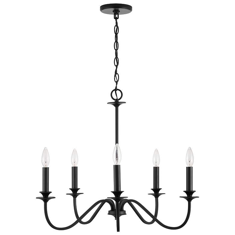 Image 1 Austin Allen & Co Weston 5 Light Chandelier 26" Matte Black
