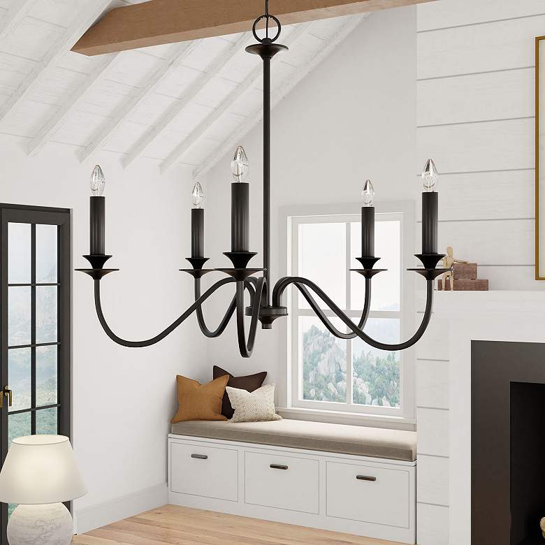Image 1 Austin Allen & Co Weston 5 Light Chandelier 26" Matte Black