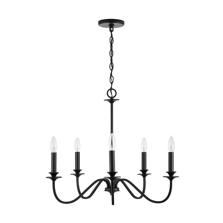 Image 3 Austin Allen & Co Weston 5 Light Chandelier 26" Matte Black more views