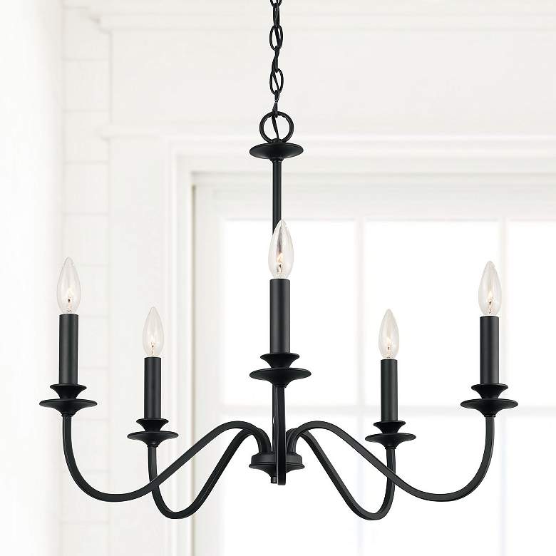 Image 4 Austin Allen & Co Weston 5 Light Chandelier 26" Matte Black more views