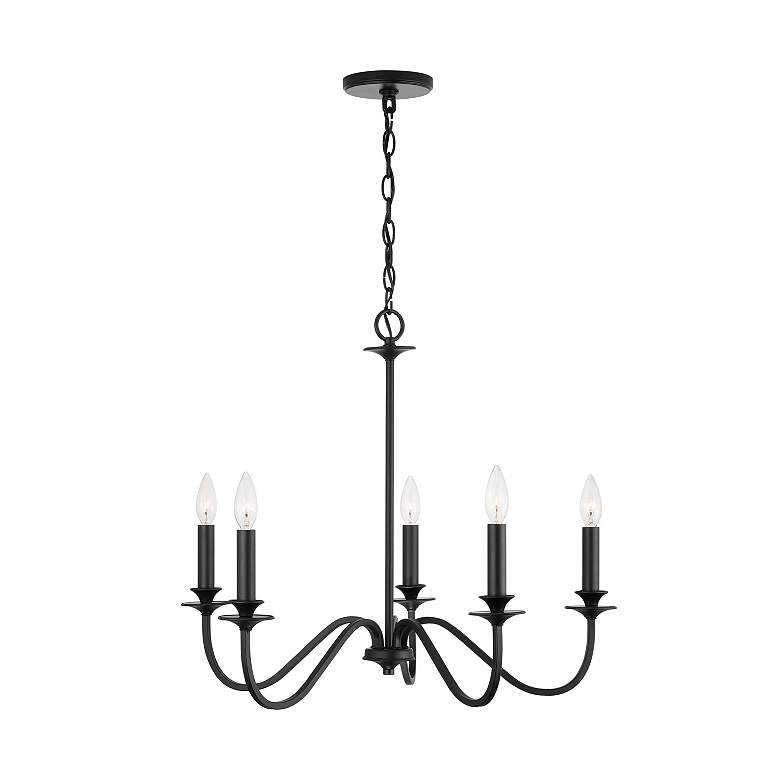 Image 6 Austin Allen & Co Weston 5 Light Chandelier 26" Matte Black more views