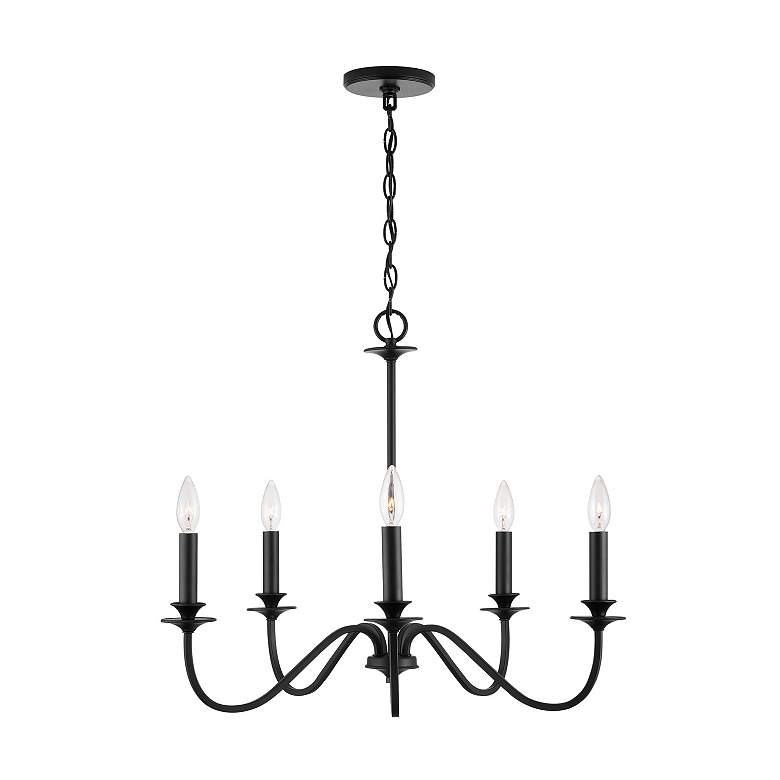 Image 7 Austin Allen & Co Weston 5 Light Chandelier 26" Matte Black more views