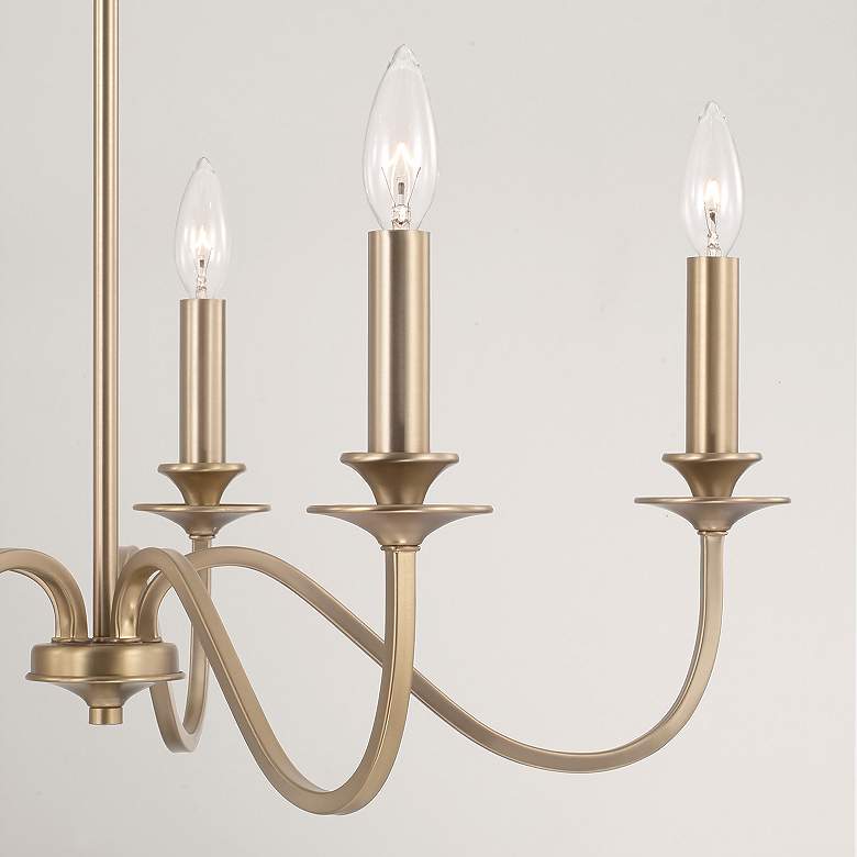 Image 6 Austin Allen & Co Weston 5 Light Chandelier 26" Matte Brass more views