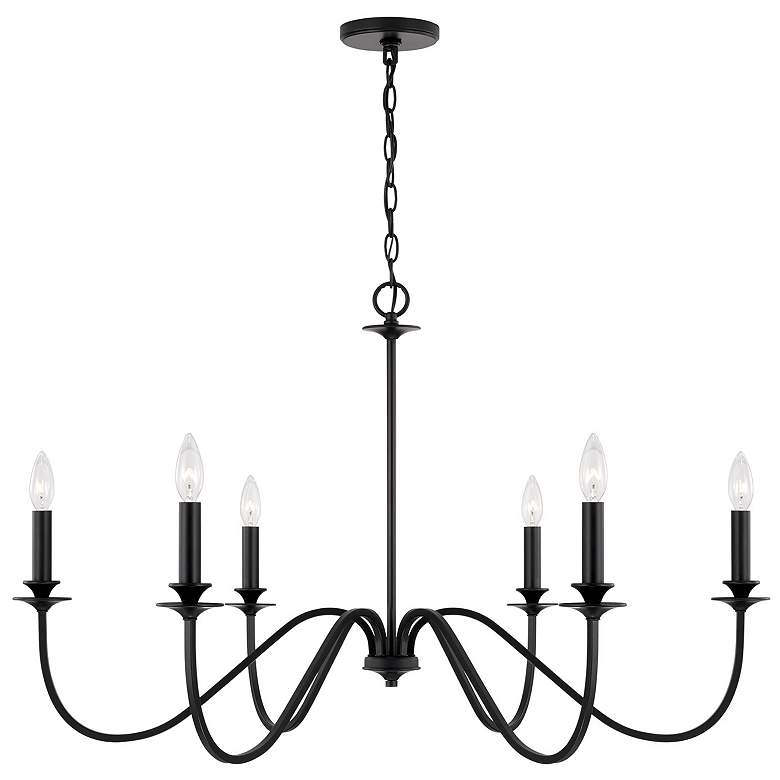 Image 1 Austin Allen & Co Weston 6 Light Chandelier 38" Matte Black