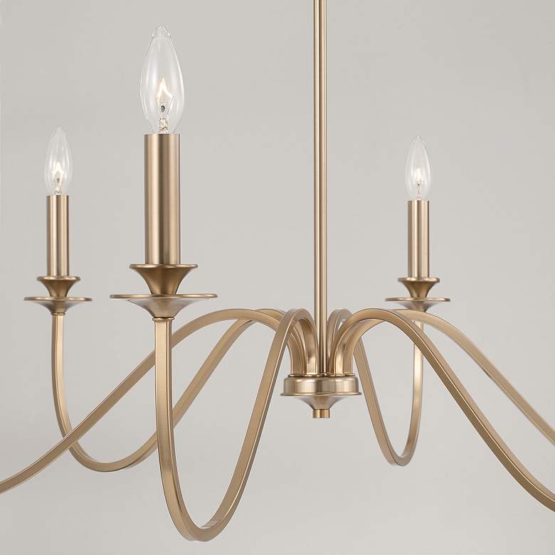 Image 3 Austin Allen & Co Weston 6 Light Chandelier 38" Matte Brass more views