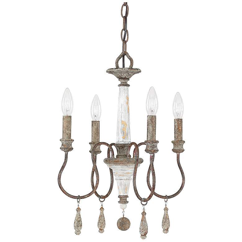 Image 1 Austin Allen & Co Zoe 4 Light Chandelier 6.5" French Antique