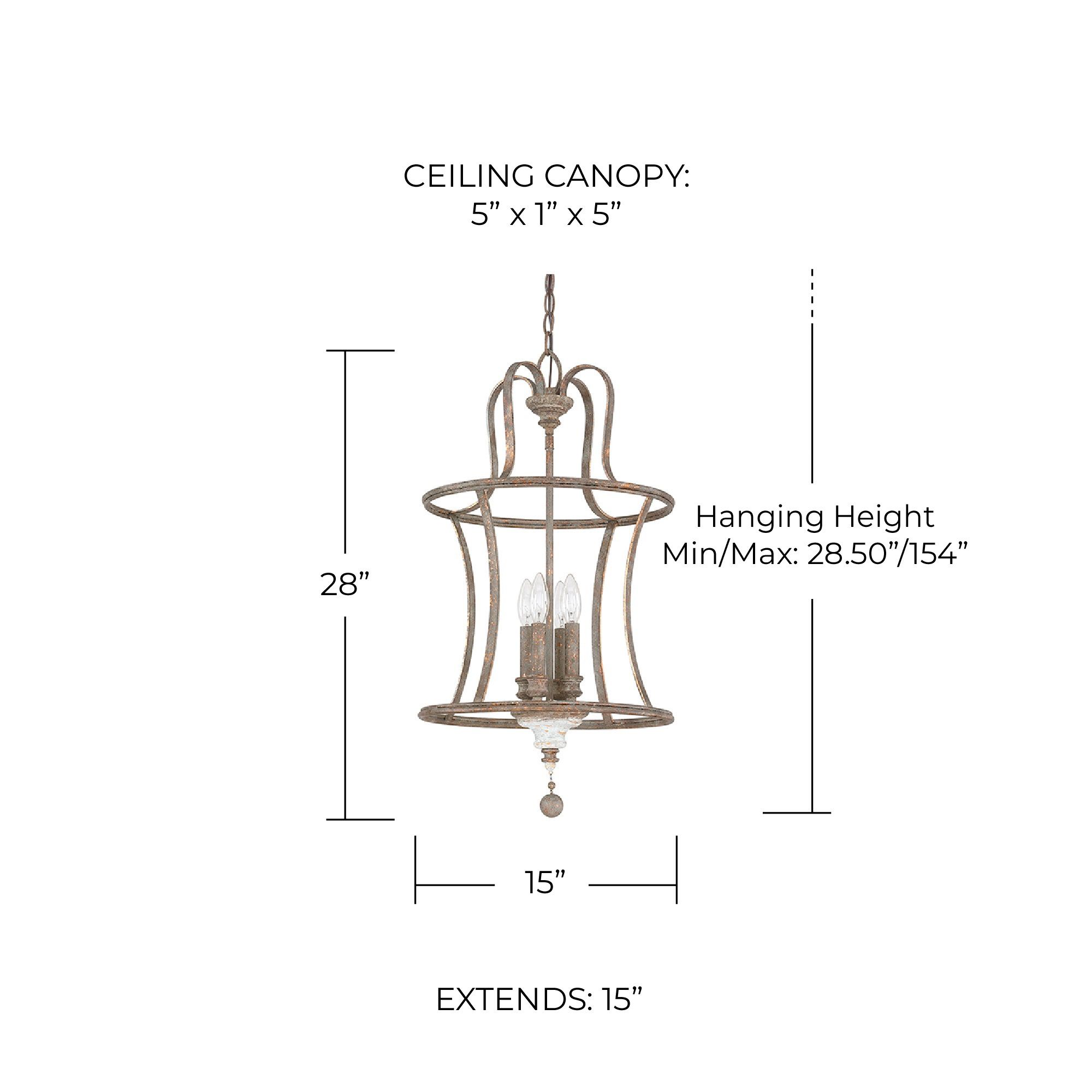 Thumbnail3 of Austin Allen & Co Zoe 4 Light Pendant 18" French Antique more views