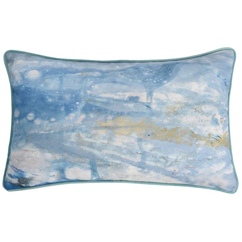 Image 1 Austin Allen James 20" x 12" Ocean Blues Natural Linen Pillow