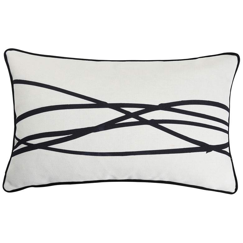 Image 1 Austin Allen James 20" x 12" Wires Pure White Linen Pillow