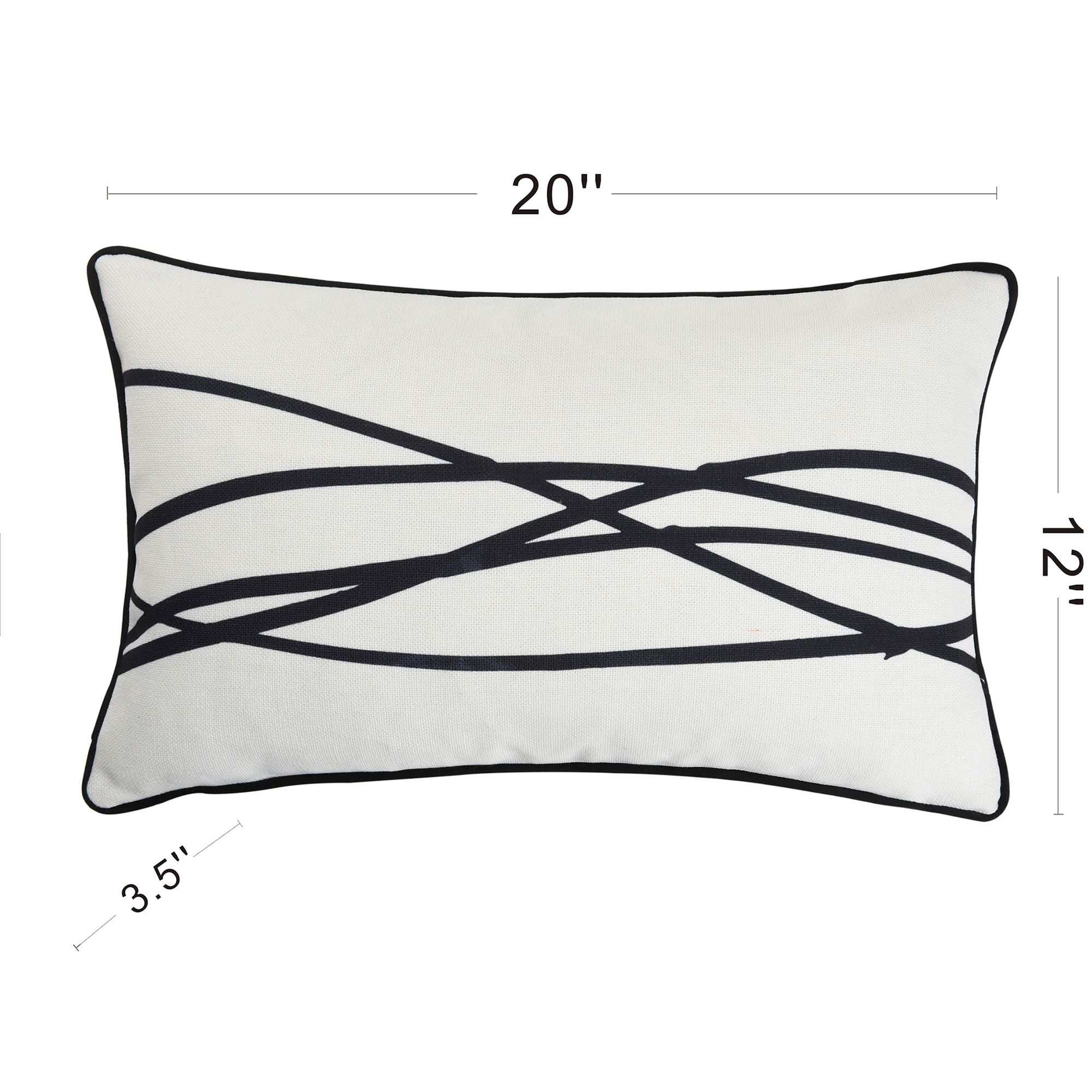 Image 7 Austin Allen James 20" x 12" Wires Pure White Linen Pillow more views