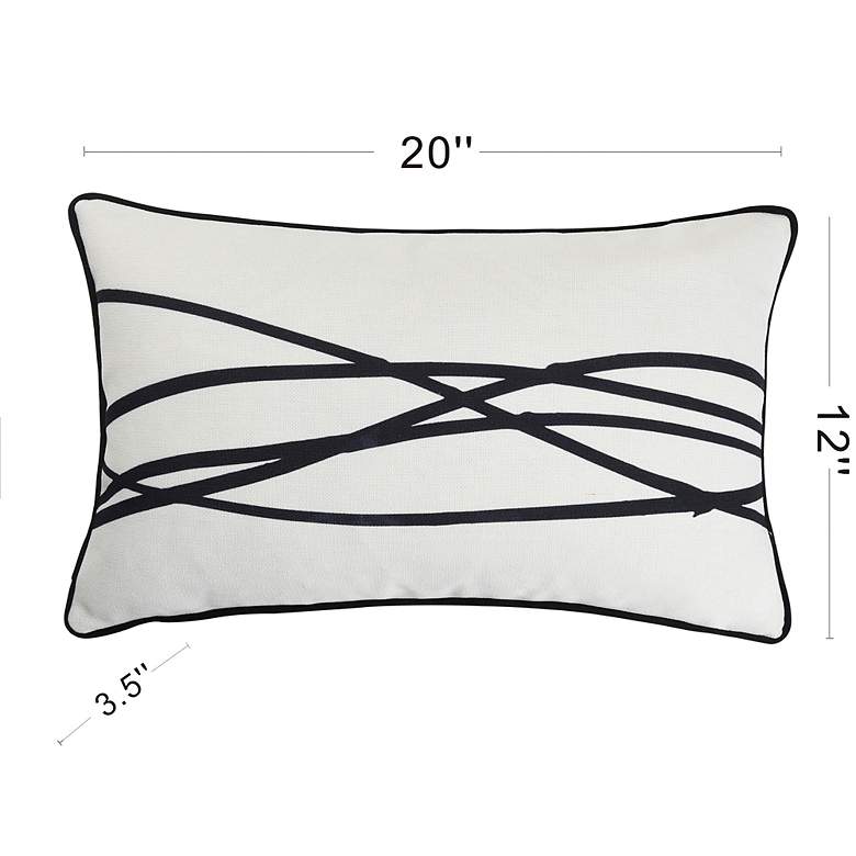 Image 7 Austin Allen James 20" x 12" Wires Pure White Linen Pillow more views