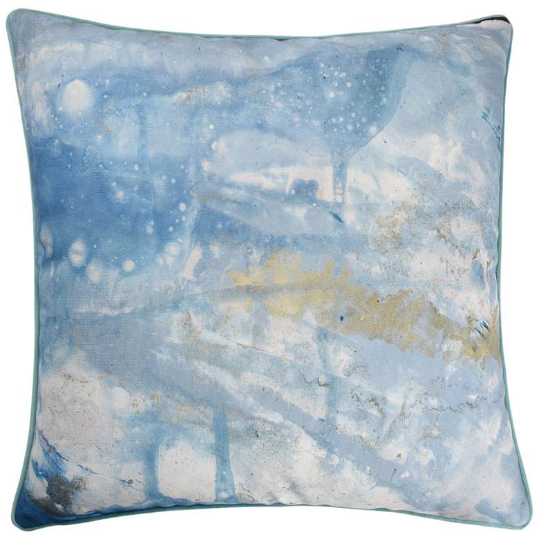 Image 1 Austin Allen James 24" x 24" Ocean Blues Natural Linen Pillow