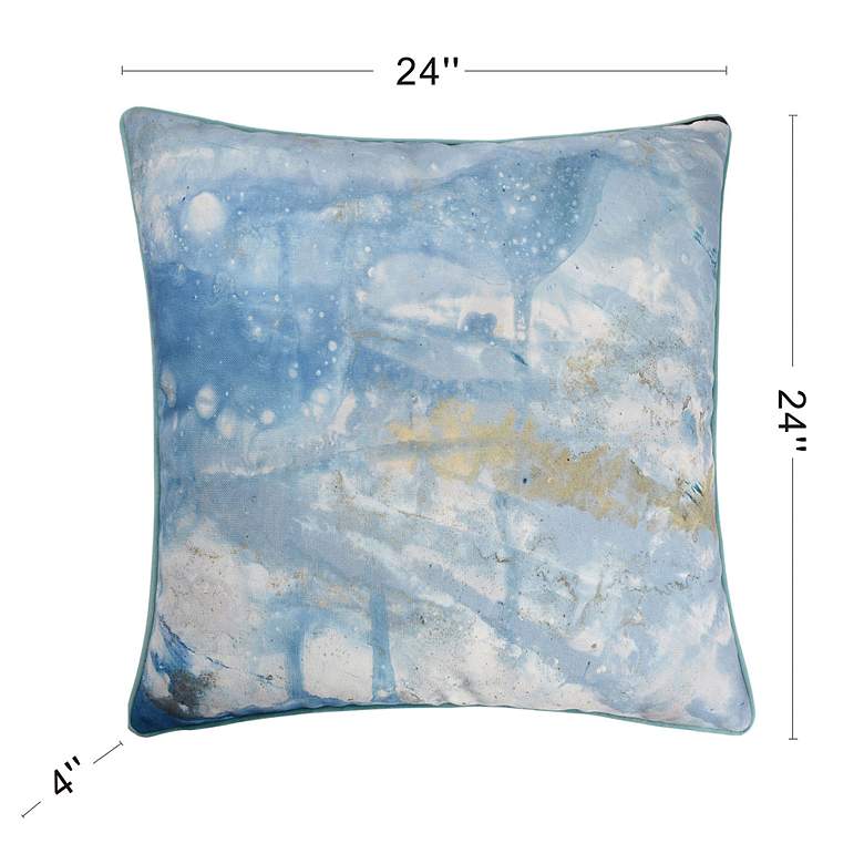 Image 7 Austin Allen James 24" x 24" Ocean Blues Natural Linen Pillow more views