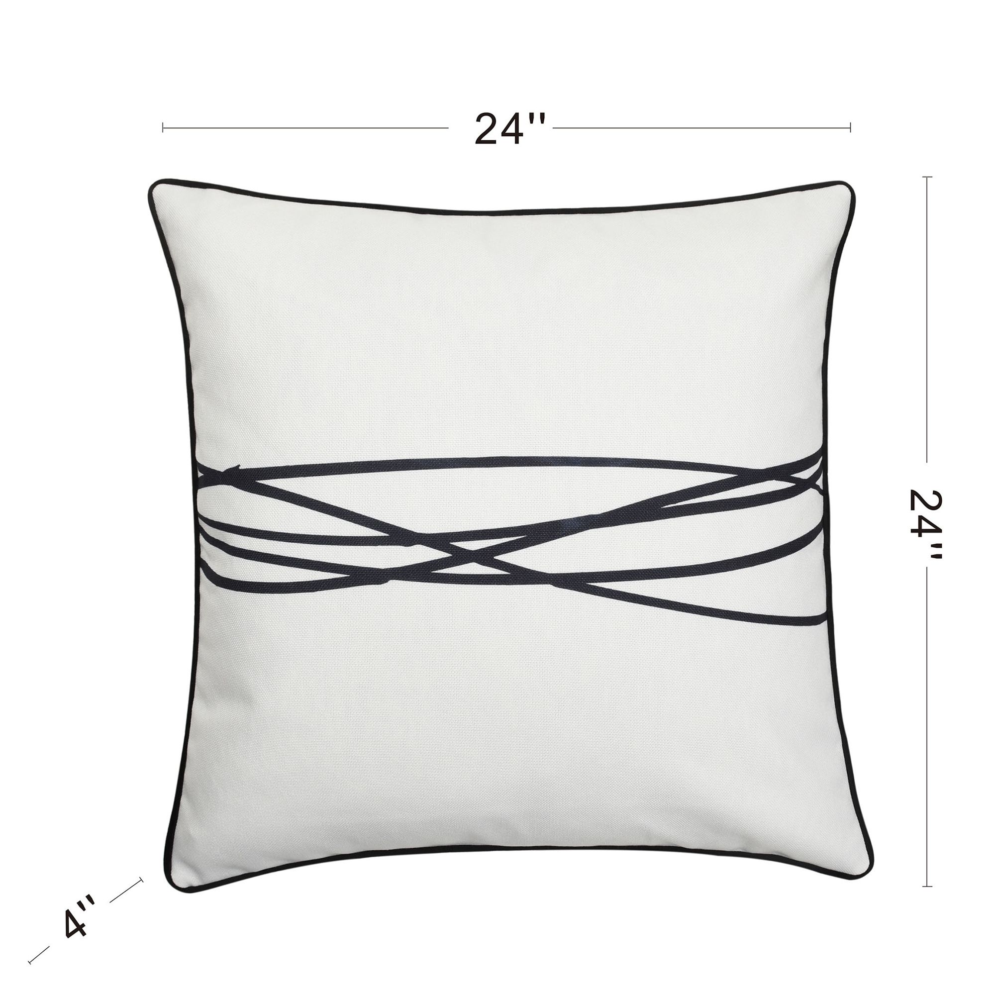Image 7 Austin Allen James 24" x 24" Wires Pure White Linen Pillow more views