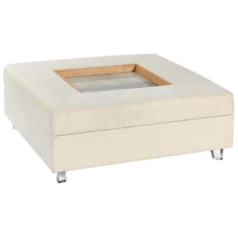 Image 1 Austin Allen James 37.5" Wide Cream Upholstery Square Coffee Table
