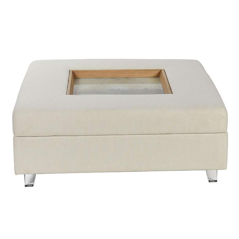 Image 3 Austin Allen James 37.5" Wide Cream Upholstery Square Coffee Table more views