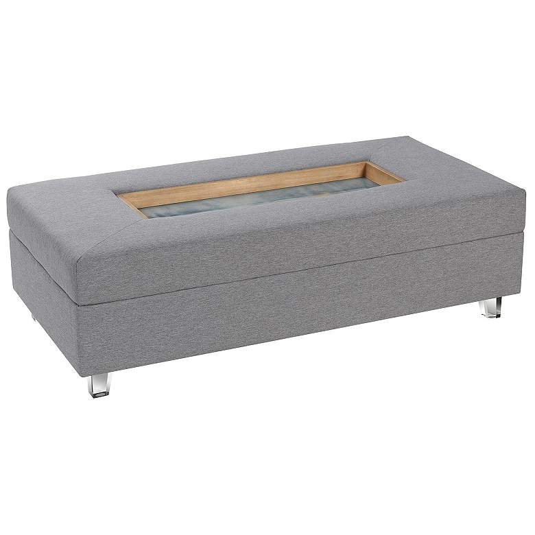Image 1 Austin Allen James 49.6" Wide Grey Upholstered Rectangular Coffee Tabl