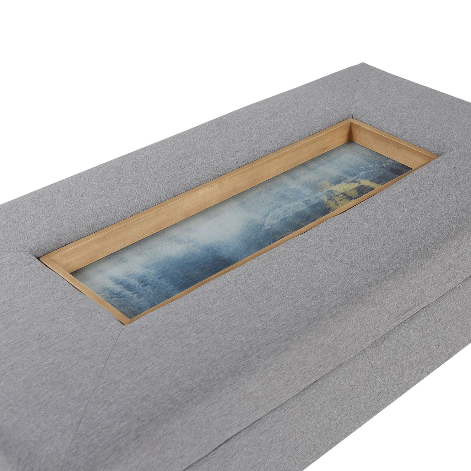 Image 4 Austin Allen James 49.6" Wide Grey Upholstered Rectangular Coffee Tabl more views