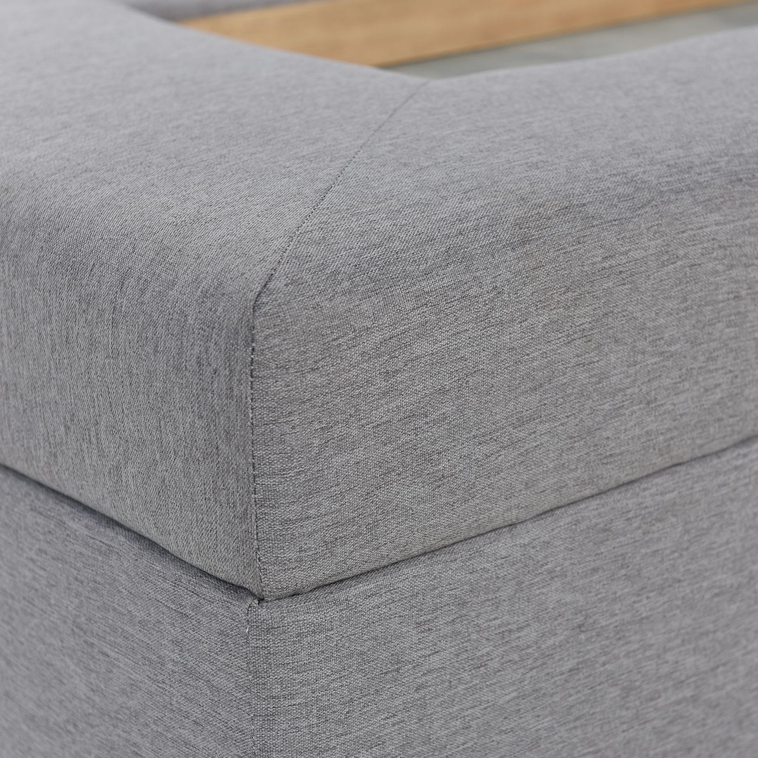 Image 5 Austin Allen James 49.6" Wide Grey Upholstered Rectangular Coffee Tabl more views