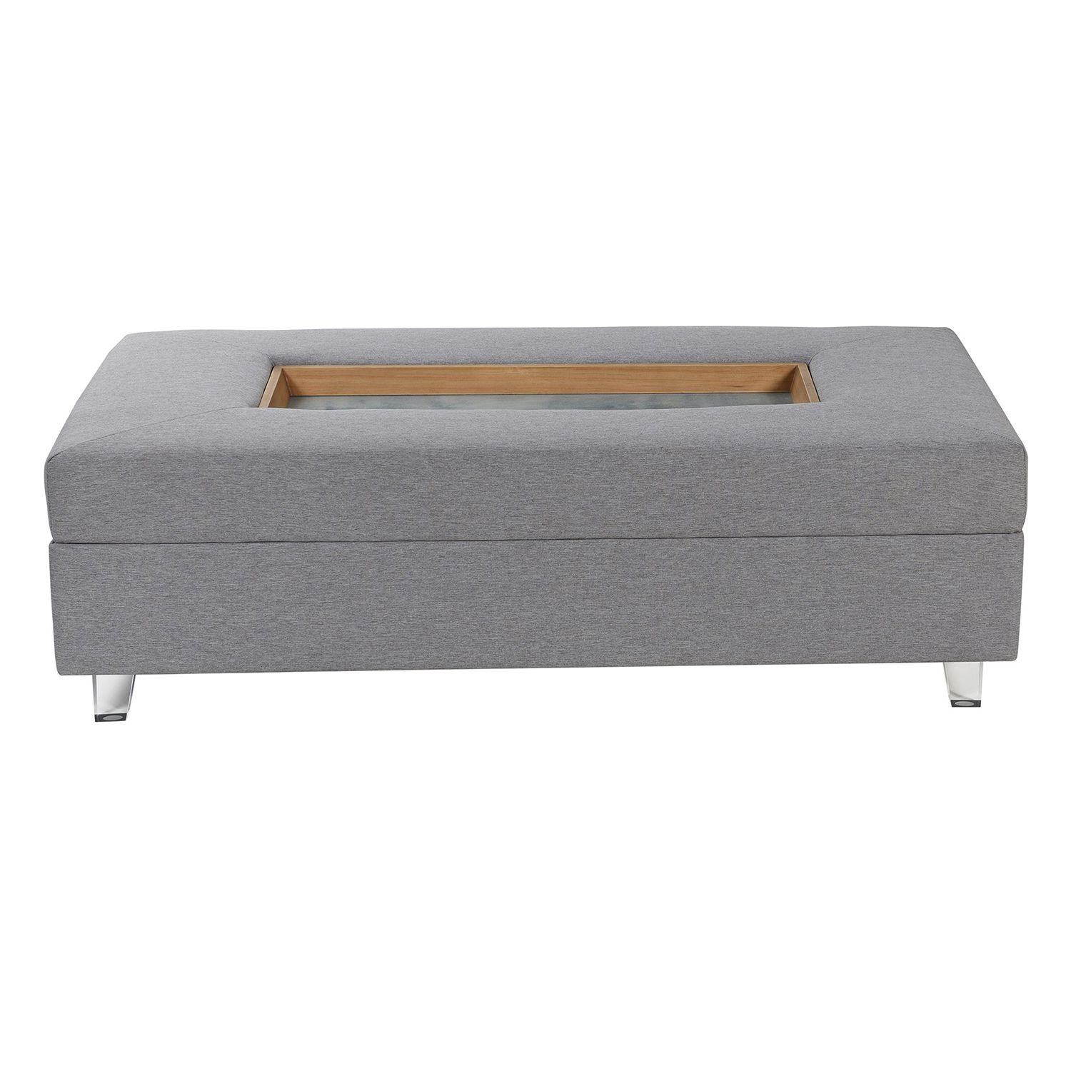 Image 6 Austin Allen James 49.6" Wide Grey Upholstered Rectangular Coffee Tabl more views