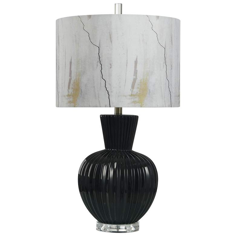Image 1 Austin Allen James Aaron 29.5" High Black Ceramic Table Lamp With Art