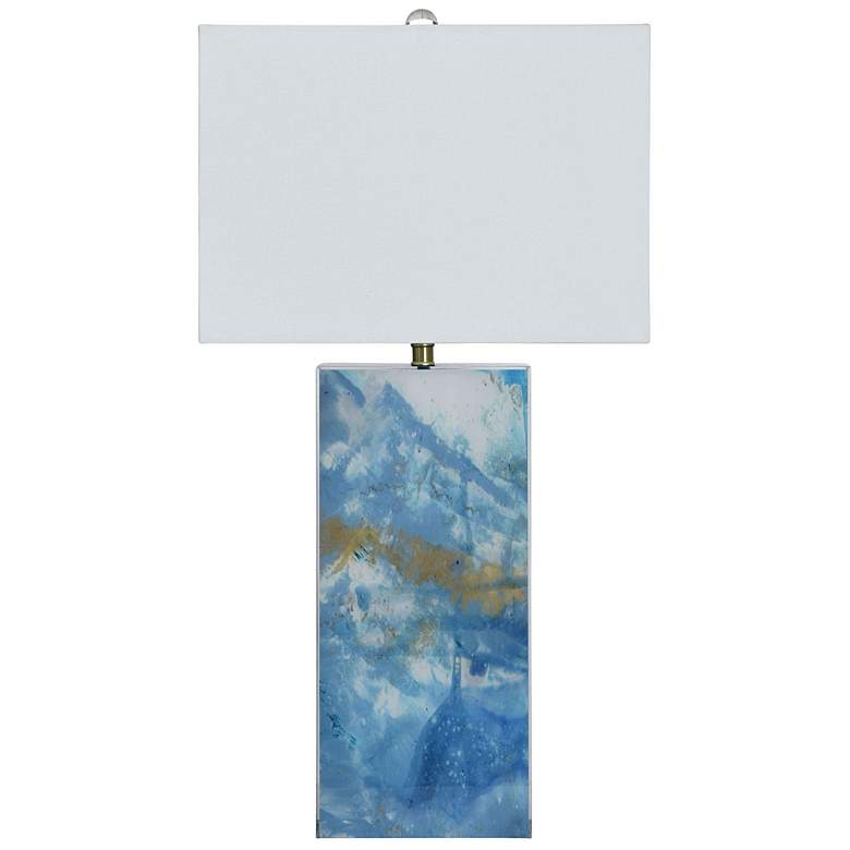 Image 1 Austin Allen James Adam 29" High Marbled Blue Table Lamp With White Sh