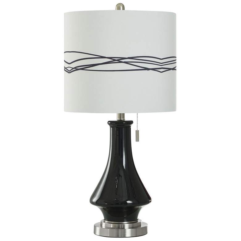 Image 1 Austin Allen James Bleaker 29" High Black Glass Table Lamp With Art Sh