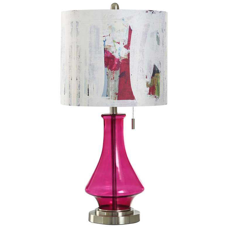 Image 1 Austin Allen James Bleaker 29"H Festival Pink Table Lamp w/ Art Shade
