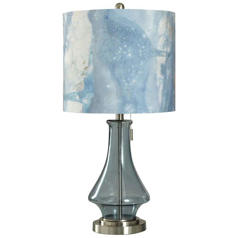 Image 1 Austin Allen James Bleaker 29"H Smokey Blue Glass Table Lamp With Art